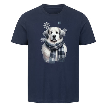 Premium T-Shirt "Pyrenäenberghund Winter" French Navy – hunde-shirt.de