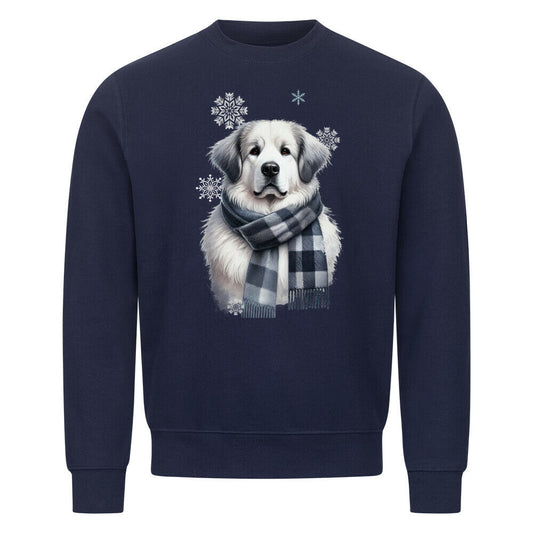 Premium Sweatshirt "Pyrenäenberghund Winter" Navy Blue – hunde-shirt.de