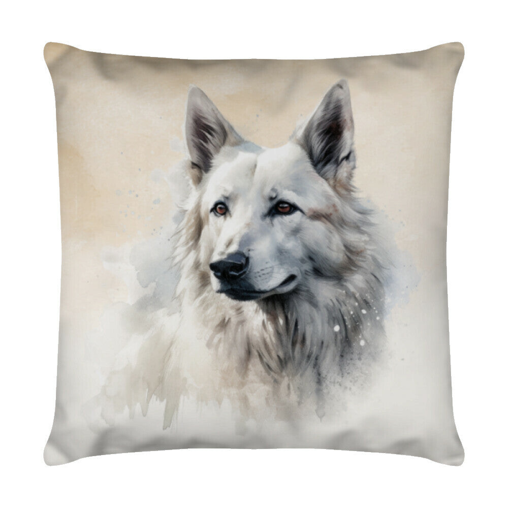 Kissen "Weißer Schäferhund Portrait" Weiß – hunde-shirt.de