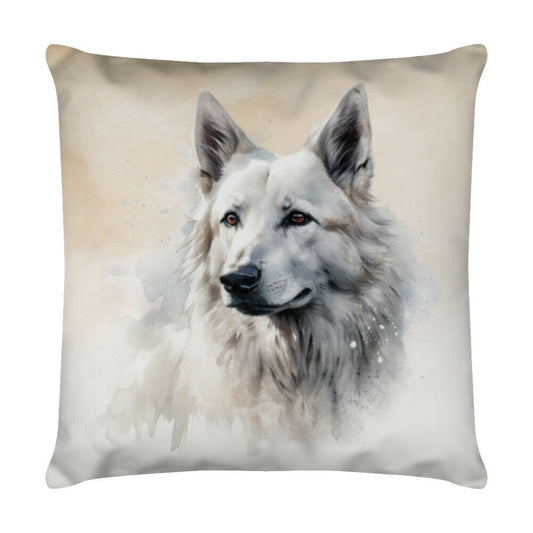 Kissen "Weißer Schäferhund Portrait" Weiß – hunde-shirt.de