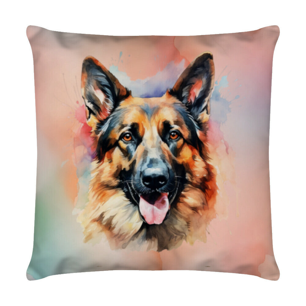 Kissen "Deutscher Schäferhund apricot" Weiß – hunde-shirt.de