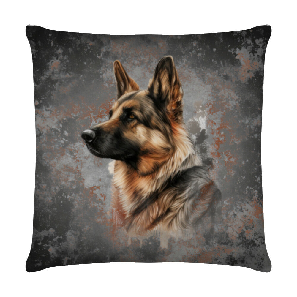 Kissen "Deutscher Schäferhund Wood" Weiß – hunde-shirt.de