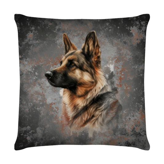 Kissen "Deutscher Schäferhund Wood" Weiß – hunde-shirt.de