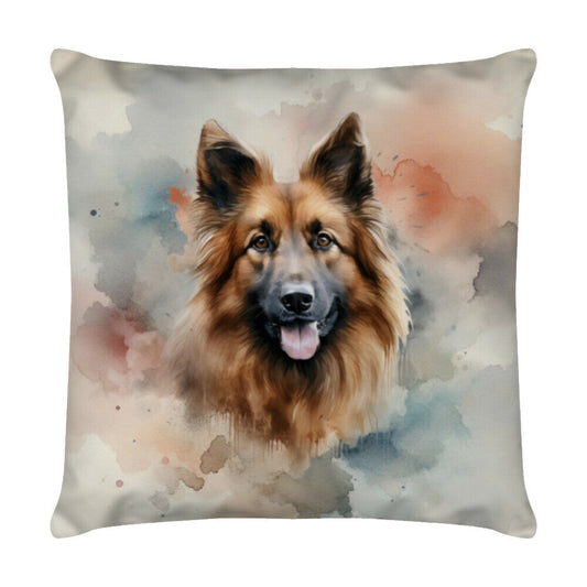 Kissen "Belgischer Schäferhund Portrait" Weiß – hunde-shirt.de