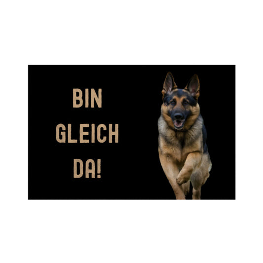 Fußmatte "Deutscher Schäferhund - Bin gleich da!" Weiß – hunde-shirt.de