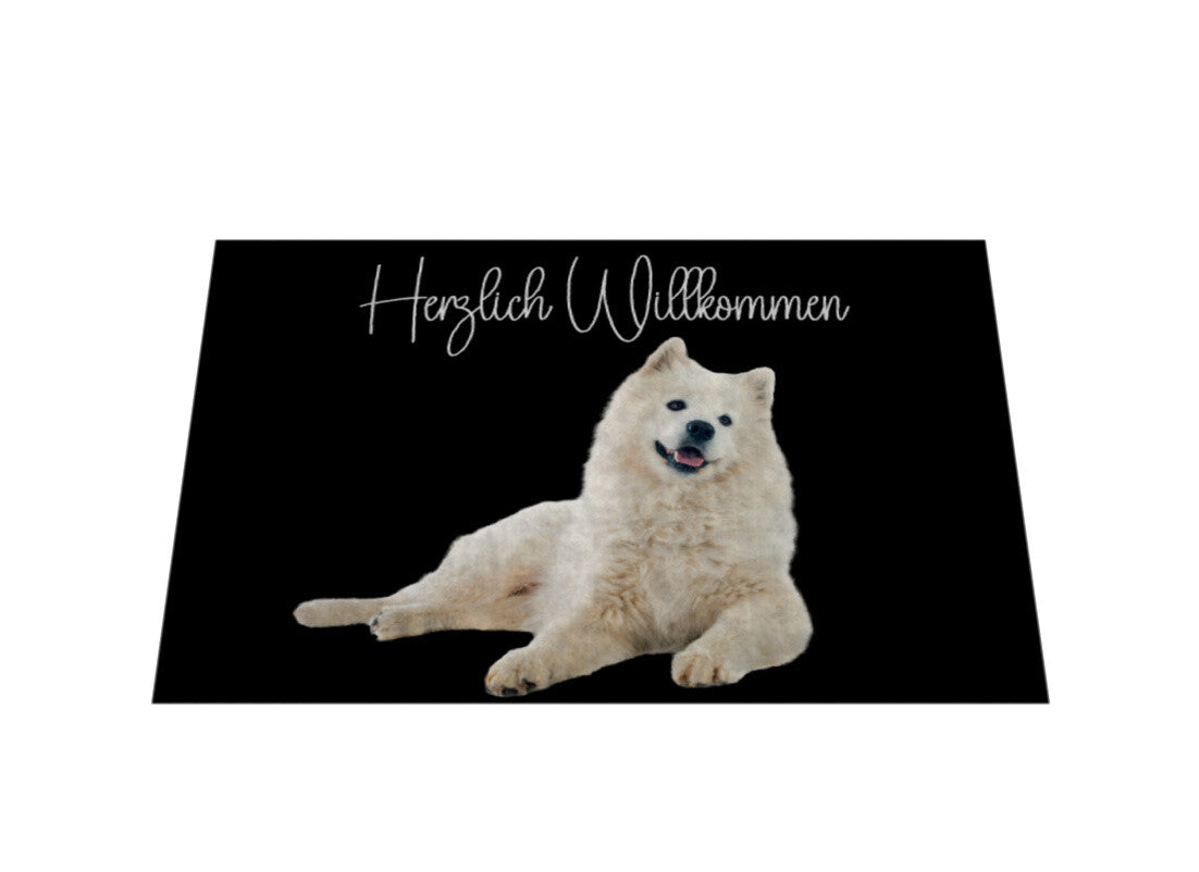 Fußmatte "Samoyed - Herzlich Willkommen 2" – hunde-shirt.de