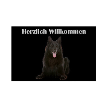 Fußmatte "Belgischer Schäferhund / Groenendael" Weiß – hunde-shirt.de