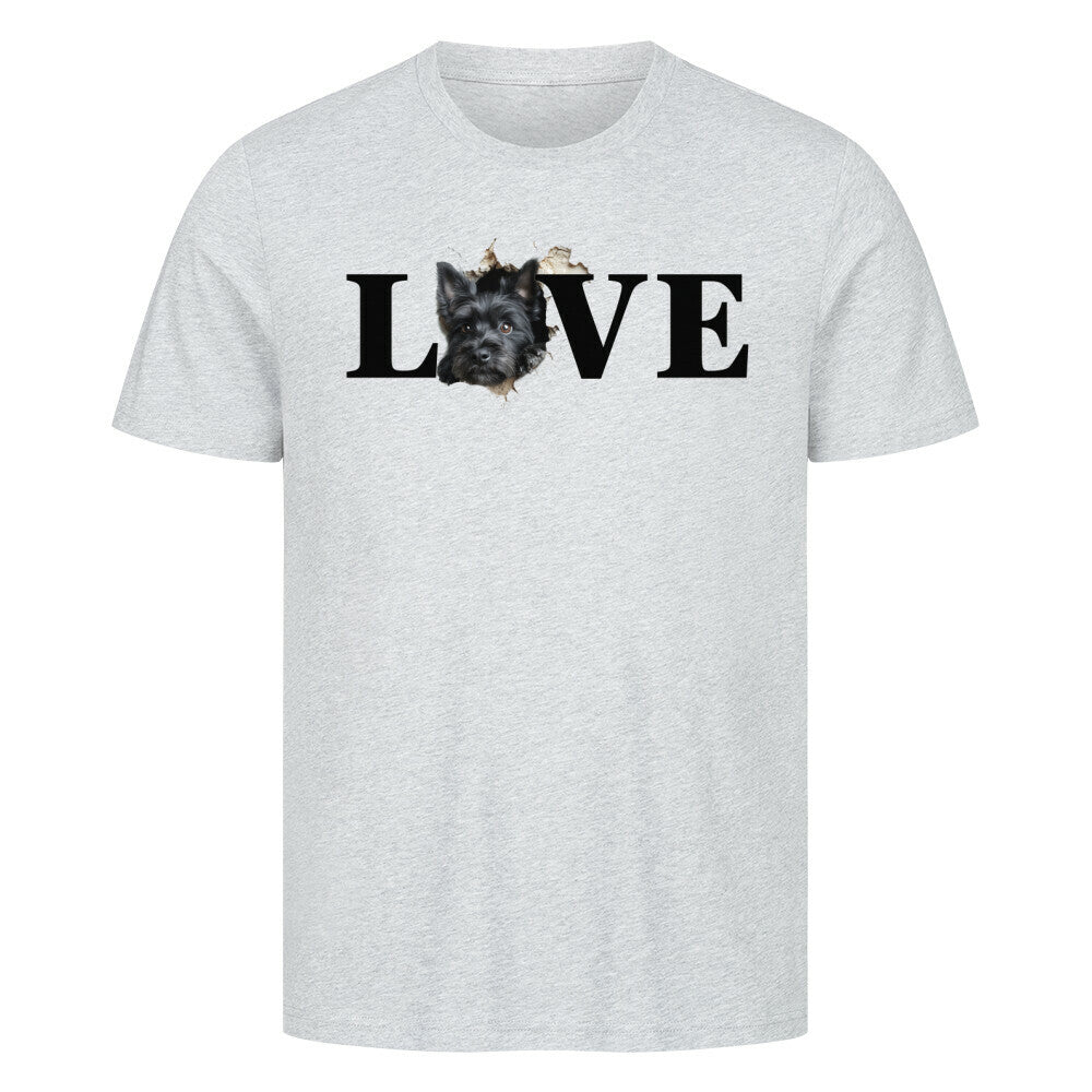 Premium T-Shirt "Scottish Terrier LOVE" Heather Grey – hunde-shirt.de