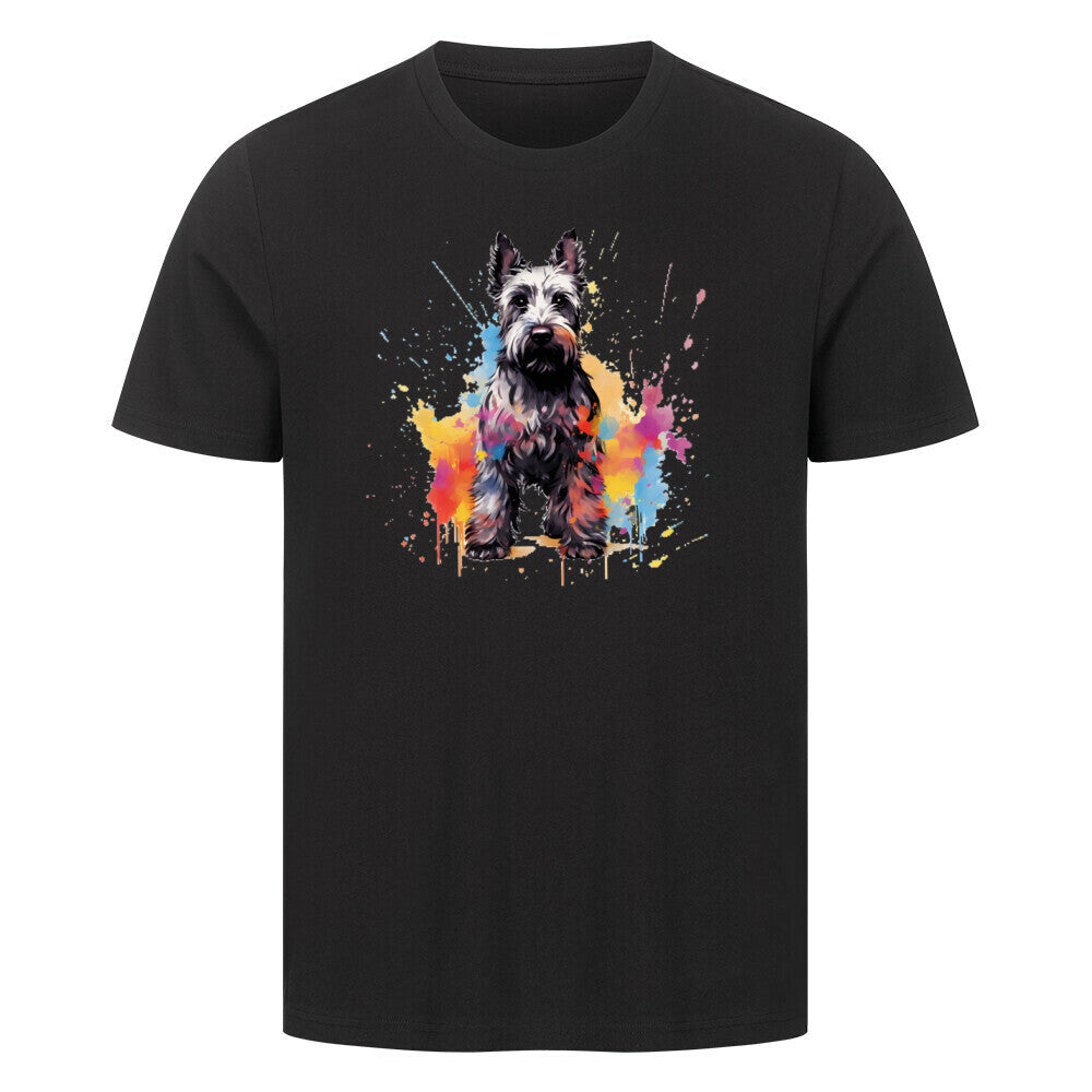 Premium T-Shirt "Scottish Terrier Paint" Schwarz – hunde-shirt.de