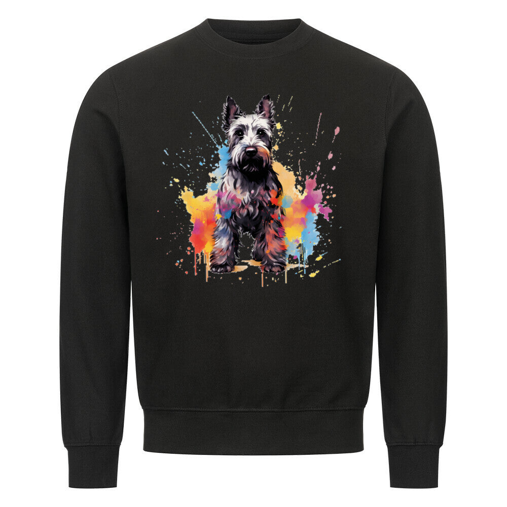 Premium Sweatshirt "Scottish Terrier Paint" Schwarz – hunde-shirt.de