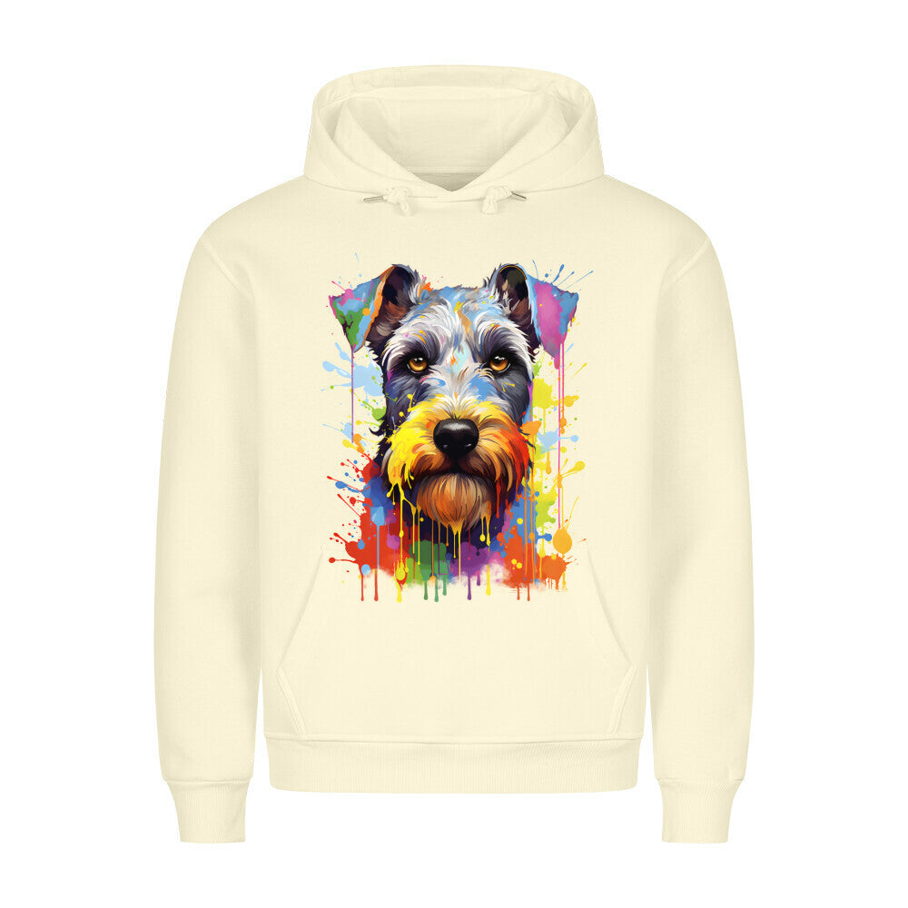Premium Hoodie "Schnauzer Splash" Beige – hunde-shirt.de