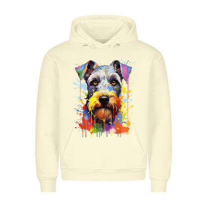 Premium Hoodie "Schnauzer Splash" Beige – hunde-shirt.de