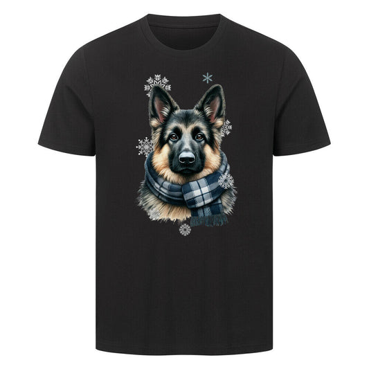 Premium T-Shirt "Schäferhund Winter" Schwarz – hunde-shirt.de