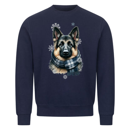 Premium Sweatshirt "Schäferhund Winter" Navy Blue – hunde-shirt.de