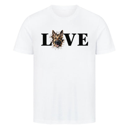 Premium T-Shirt "Schäferhund LOVE" Weiß – hunde-shirt.de