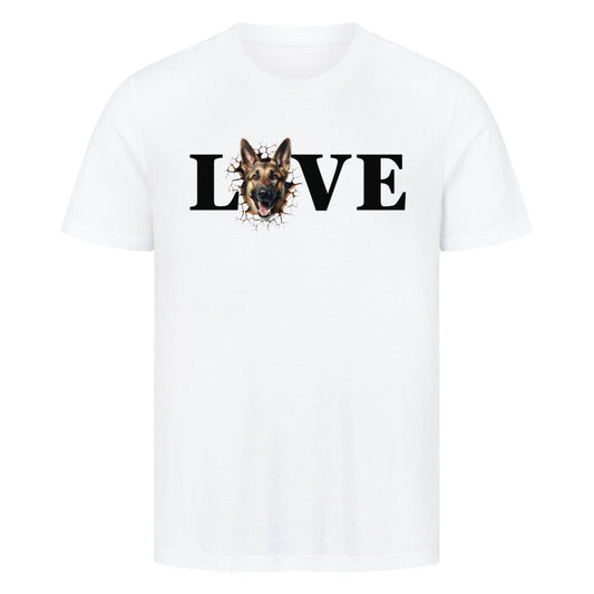 Premium T-Shirt "Schäferhund LOVE" Weiß – hunde-shirt.de