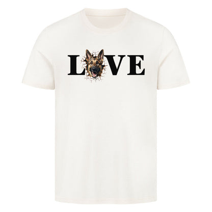 Premium T-Shirt "Schäferhund LOVE" Natural Raw – hunde-shirt.de