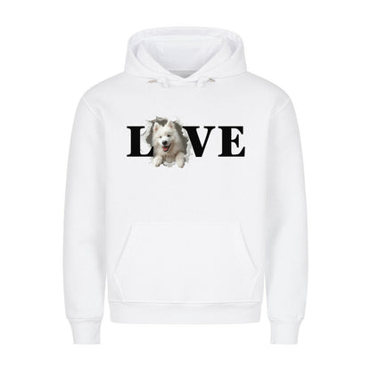 Premium Hoodie "Samoyed LOVE" Weiß – hunde-shirt.de