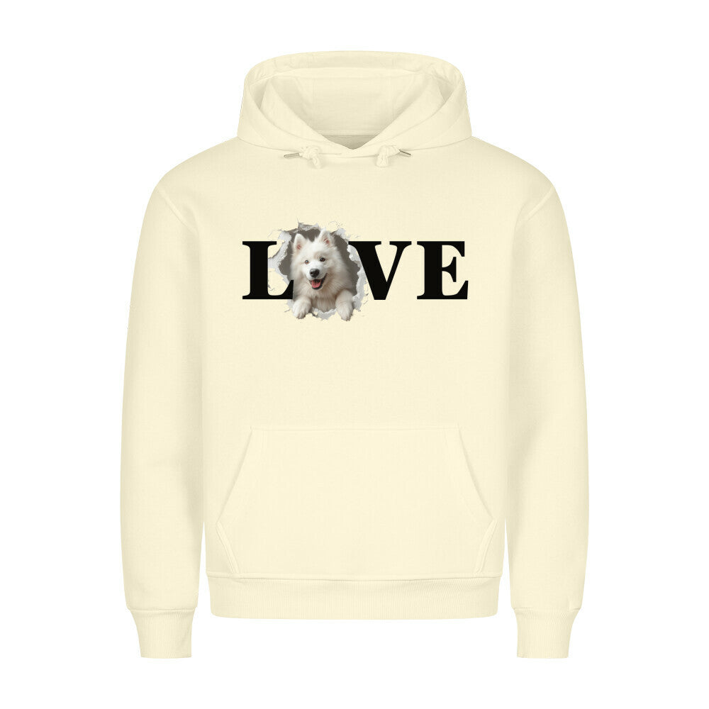 Premium Hoodie "Samoyed LOVE" Beige – hunde-shirt.de