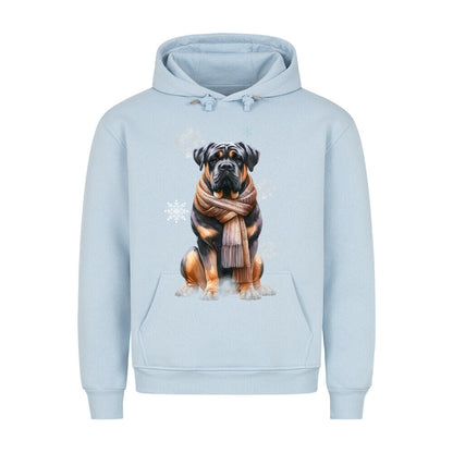 Premium Hoodie "Rottweiler Winter" Babyblau – hunde-shirt.de