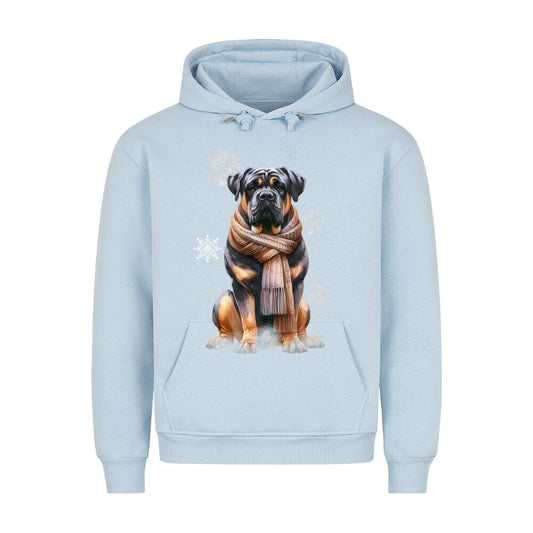 Premium Hoodie "Rottweiler Winter" Babyblau – hunde-shirt.de