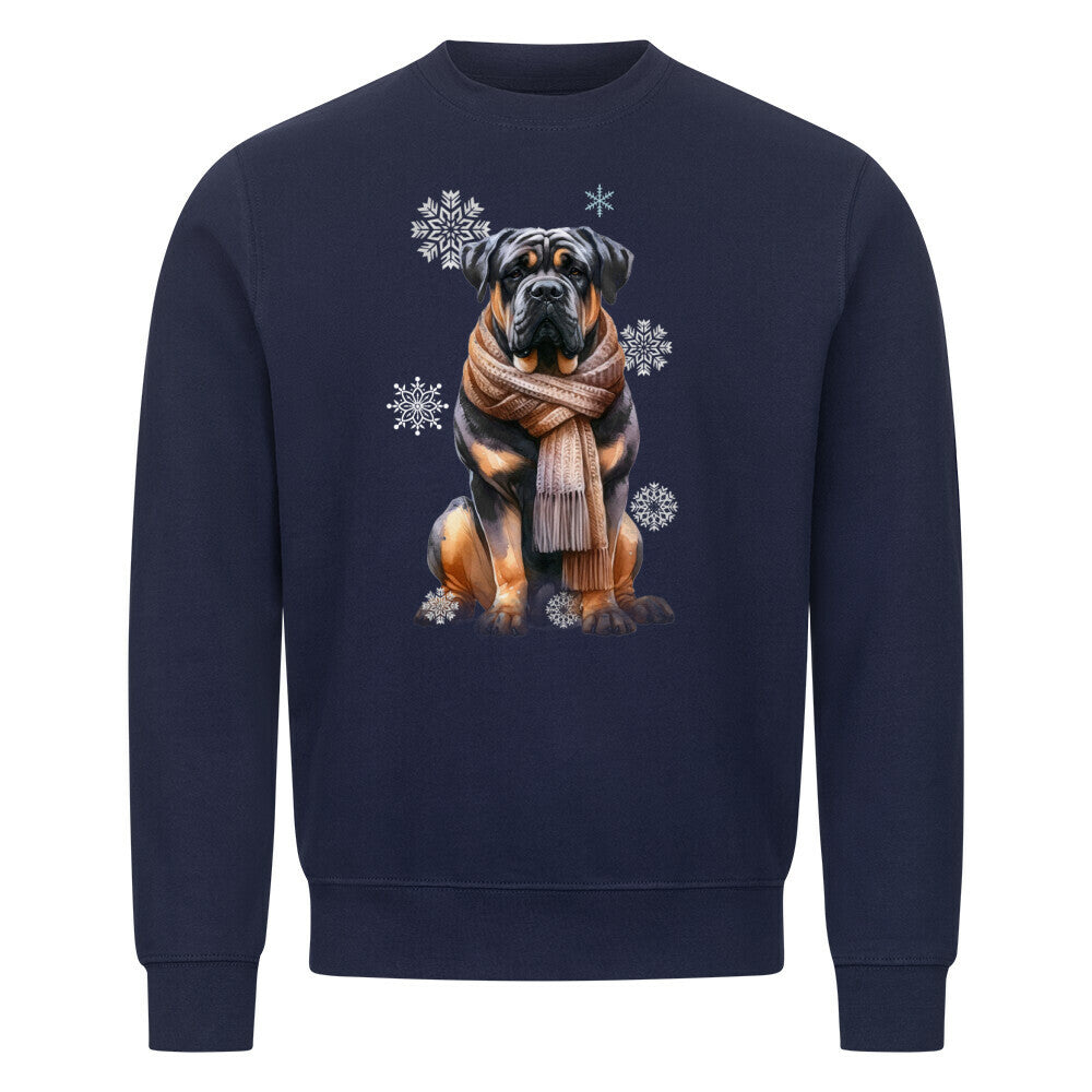Premium Sweatshirt "Rottweiler Winter" Navy Blue – hunde-shirt.de