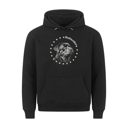 Premium Hoodie "Rottweiler R" Schwarz – hunde-shirt.de