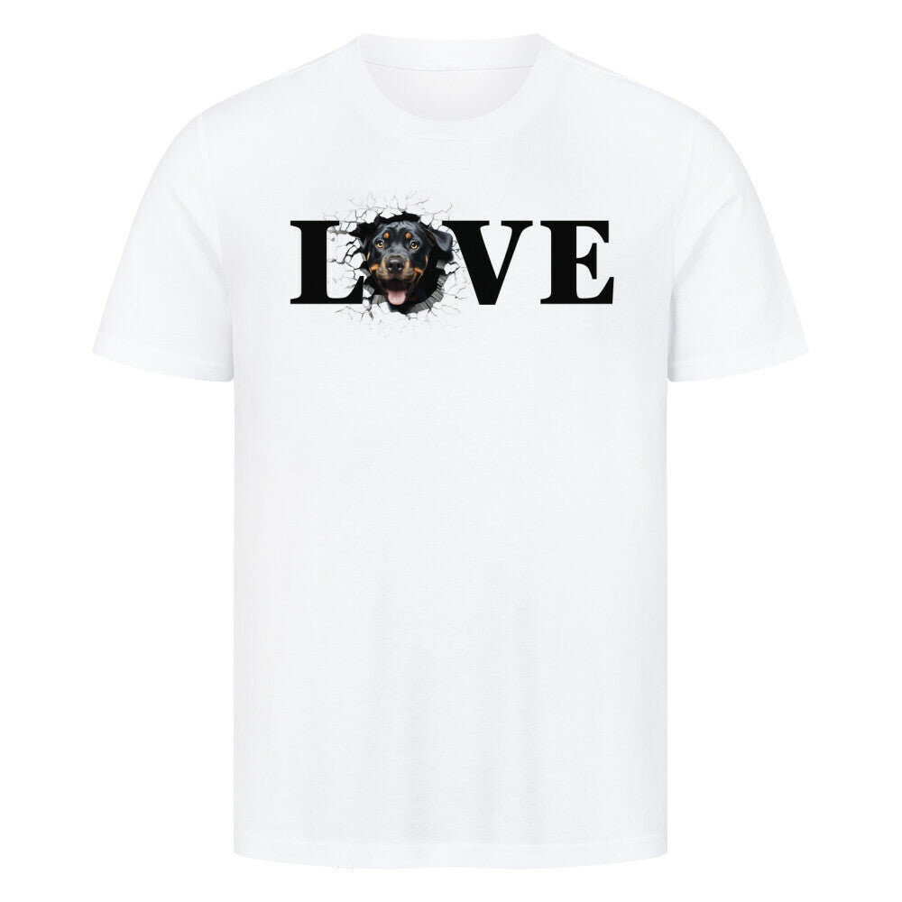 Premium T-Shirt "Rottweiler LOVE" Weiß – hunde-shirt.de