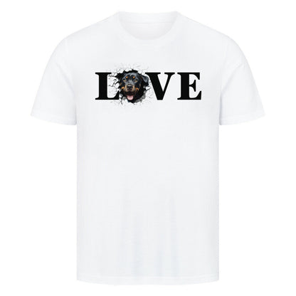 Premium T-Shirt "Rottweiler LOVE" Weiß – hunde-shirt.de