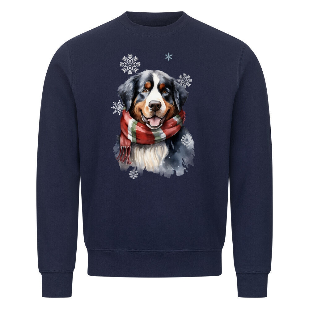 Premium Sweatshirt "Berner Sennenhund Winter" Navy Blue – hunde-shirt.de
