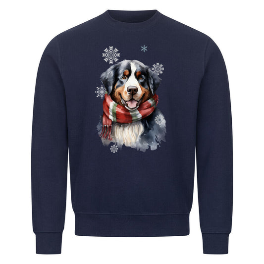 Premium Sweatshirt "Berner Sennenhund Winter" Navy Blue – hunde-shirt.de