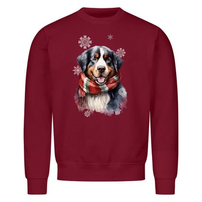 Premium Sweatshirt "Berner Sennenhund Winter" Burgunder – hunde-shirt.de