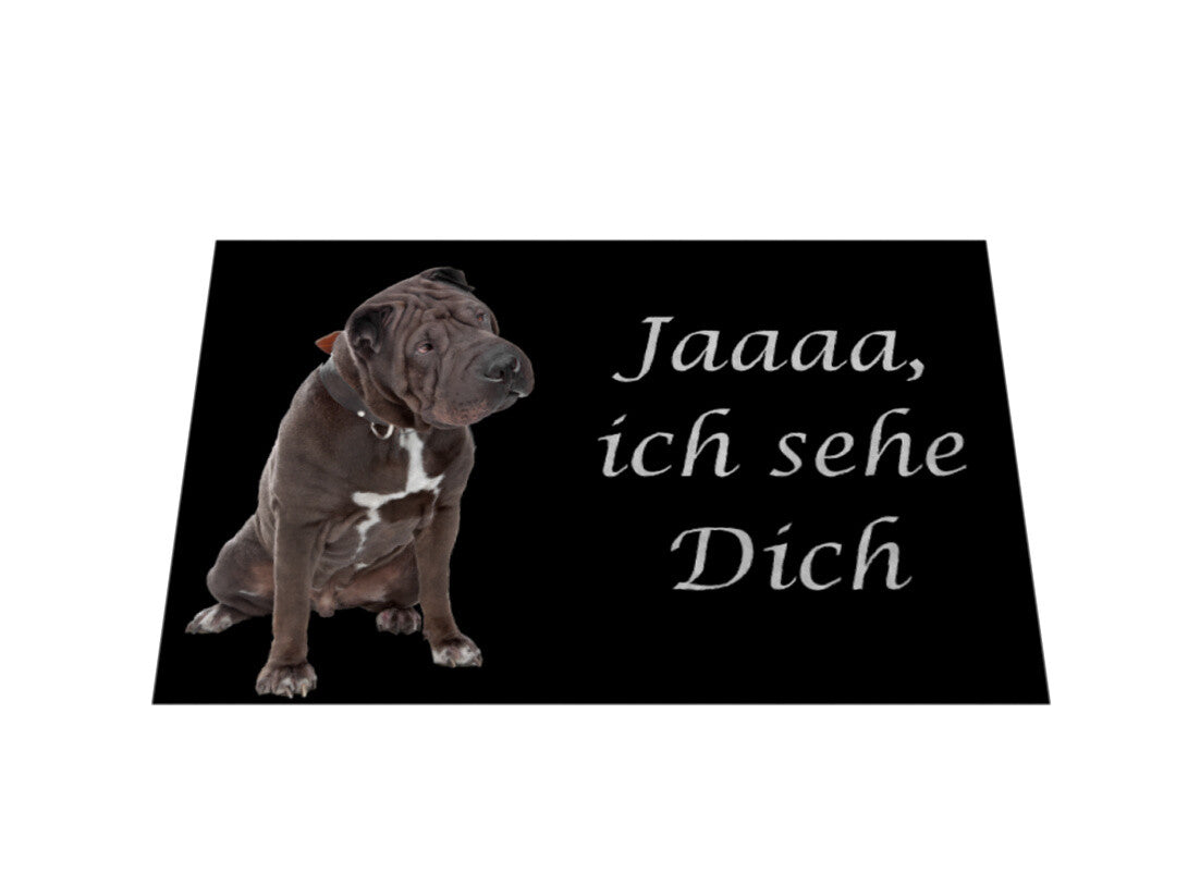 Fußmatte "Shar Pei - Jaaaa, ich sehe Dich" – hunde-shirt.de