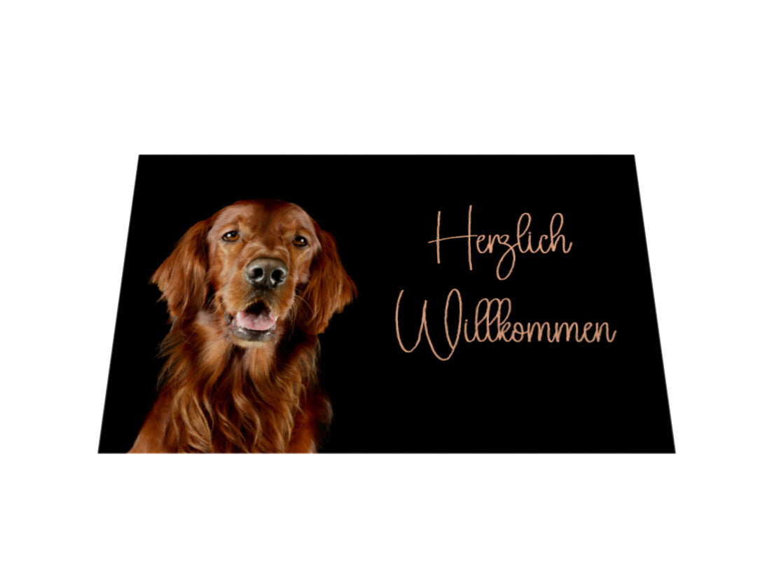 Fußmatte "Irish Setter - Herzlich Willkommen" – hunde-shirt.de
