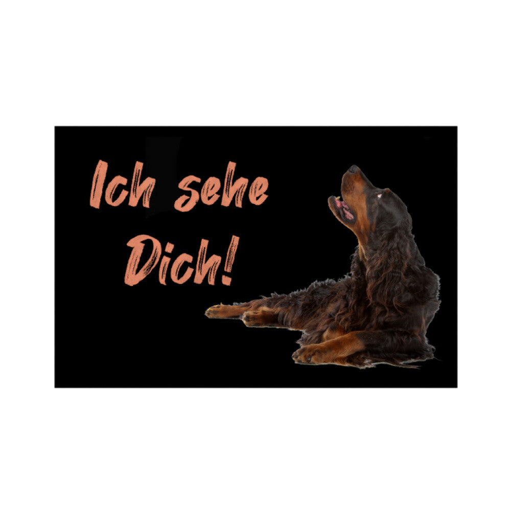 Fußmatte "Gordon Setter - Ich sehe Dich!" Weiß – hunde-shirt.de