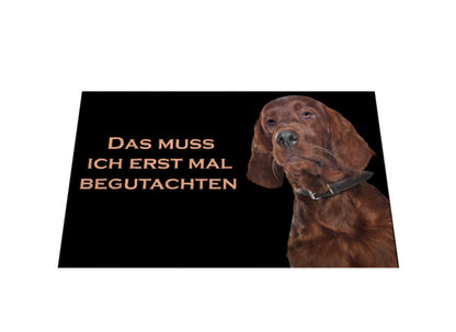 Fußmatte "Irish Setter - Begutachten" – hunde-shirt.de