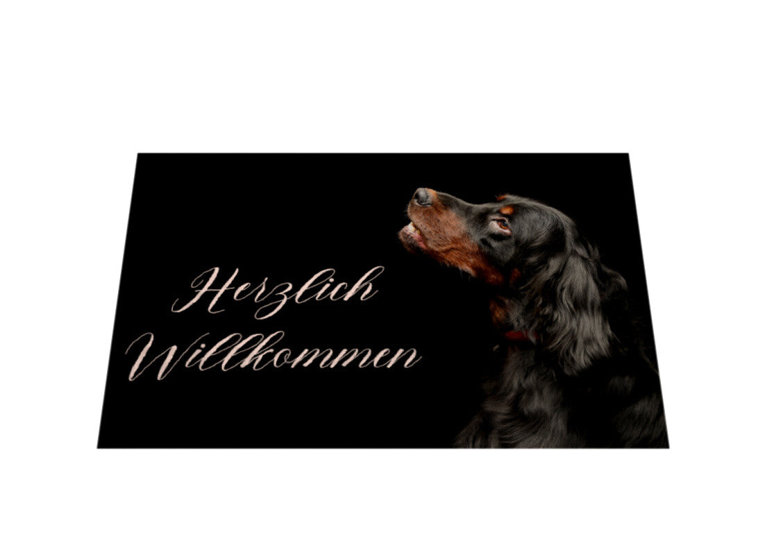 Fußmatte "Gordon Setter - Herzlich Willkommen" – hunde-shirt.de