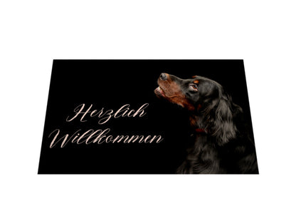 Fußmatte "Gordon Setter - Herzlich Willkommen" – hunde-shirt.de