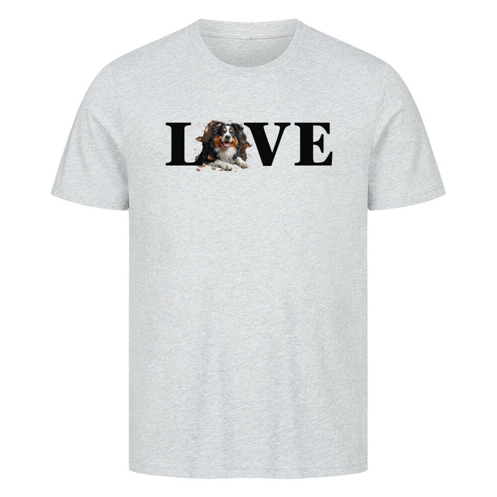 Premium T-Shirt "Sheltie LOVE" Heather Grey – hunde-shirt.de
