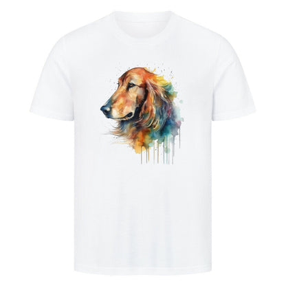 Premium T-Shirt "Irish Setter Paint" Weiß – hunde-shirt.de