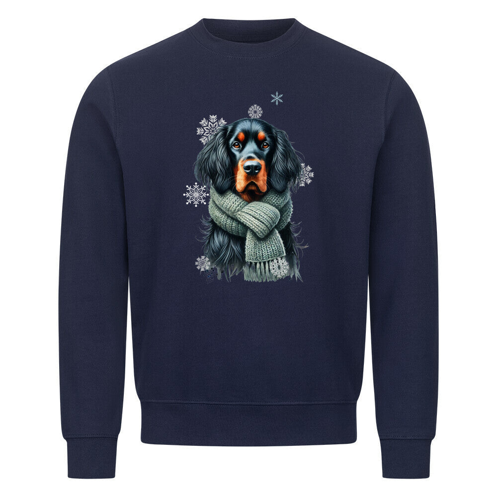 Premium Sweatshirt "Gordon Setter Winter" Navy Blue – hunde-shirt.de