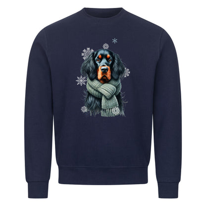 Premium Sweatshirt "Gordon Setter Winter" Navy Blue – hunde-shirt.de
