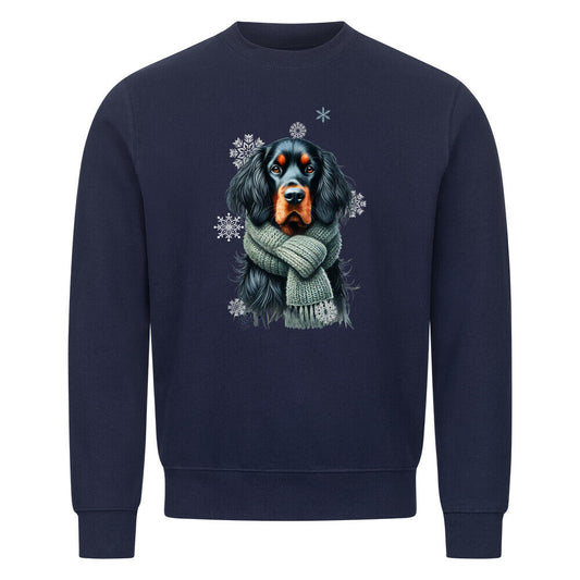 Premium Sweatshirt "Gordon Setter Winter" Navy Blue – hunde-shirt.de