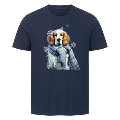 Premium T-Shirt "English Setter Winter" French Navy – hunde-shirt.de