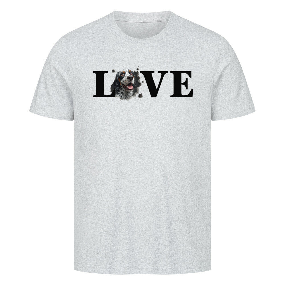 Premium T-Shirt "English Setter LOVE" Heather Grey – hunde-shirt.de