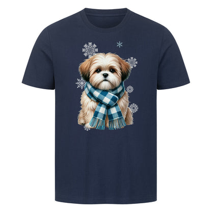 Premium T-Shirt "Shih Tzu Winter" French Navy – hunde-shirt.de