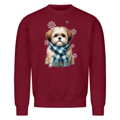 Premium Sweatshirt "Shih Tzu Winter" Burgunder – hunde-shirt.de