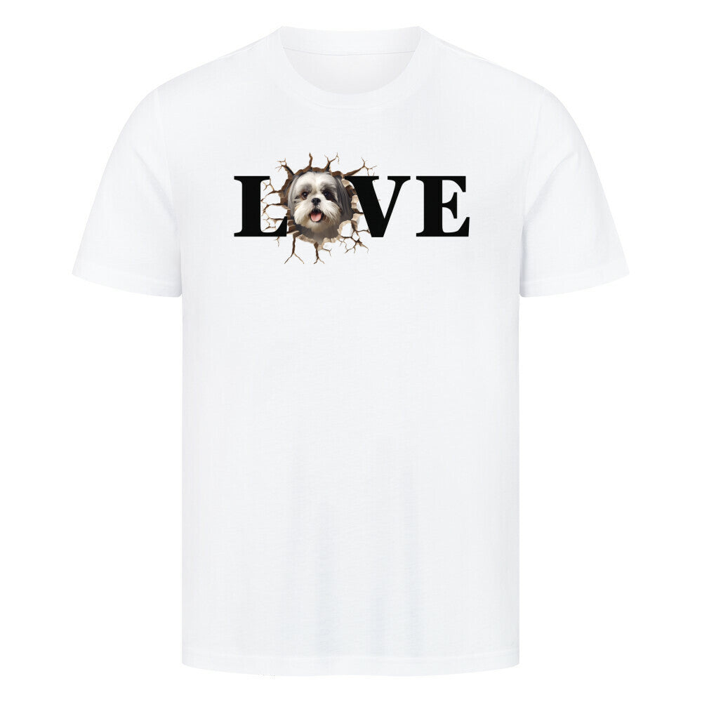 Premium T-Shirt "Shih Tzu LOVE" Weiß – hunde-shirt.de