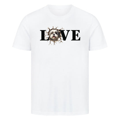 Premium T-Shirt "Shih Tzu LOVE" Weiß – hunde-shirt.de