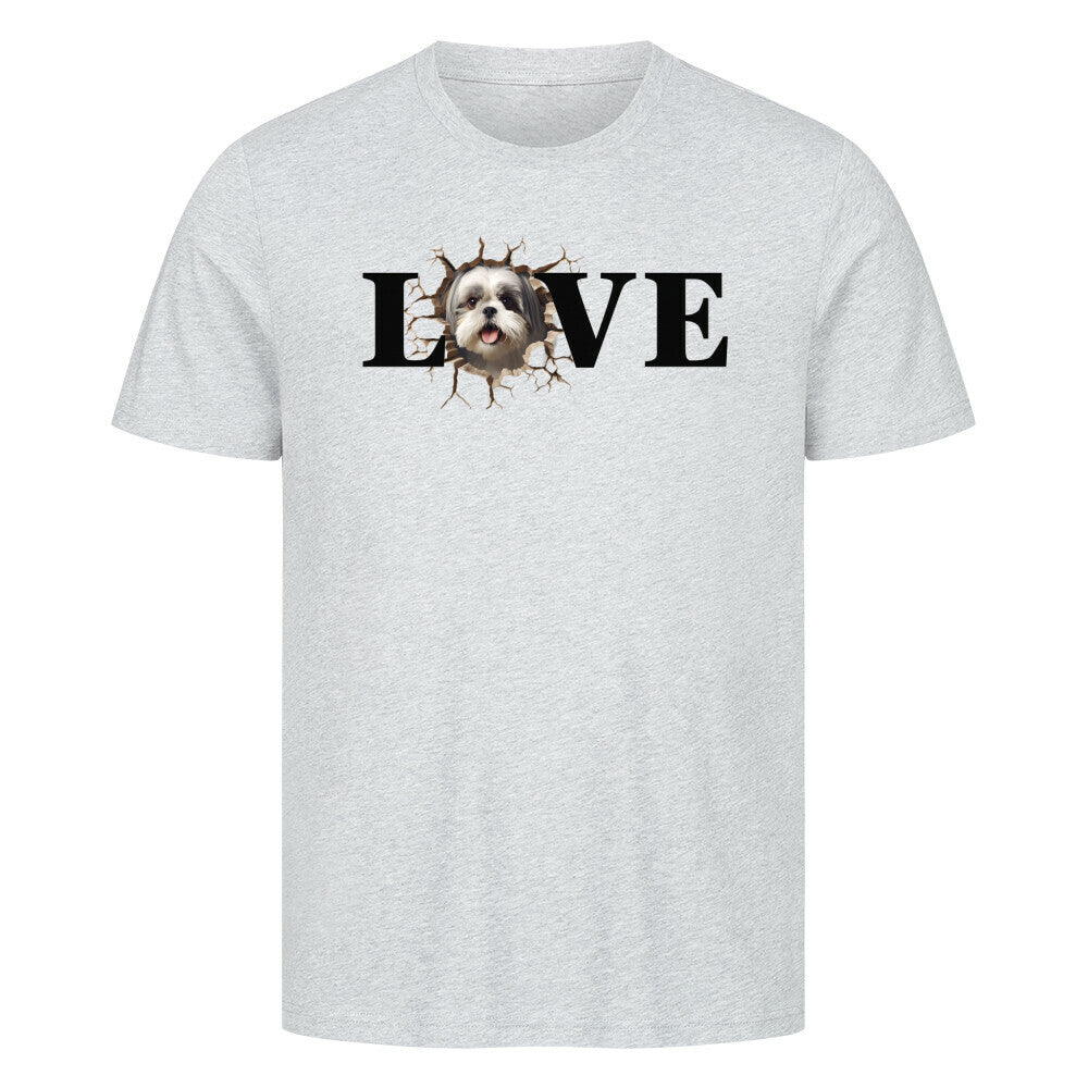 Premium T-Shirt "Shih Tzu LOVE" Heather Grey – hunde-shirt.de